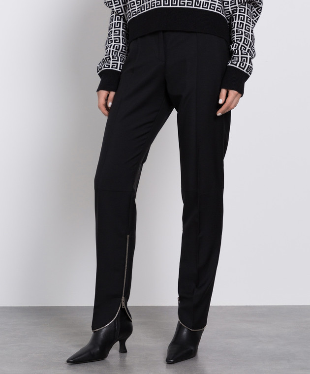 Givenchy Чорні штани з блискавкою в бічних швах BW50SZ13QB зображення 3