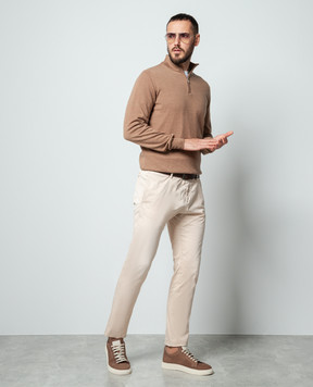 Cashmere&Whiskey Коричневий джемпер з вовни з гравіюванням логотипа 77397