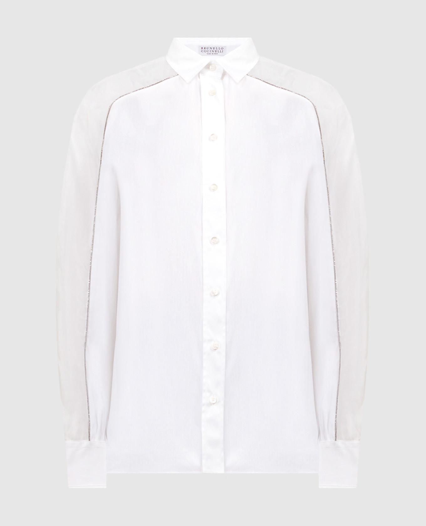 Белая блуза с цепочкой мониль