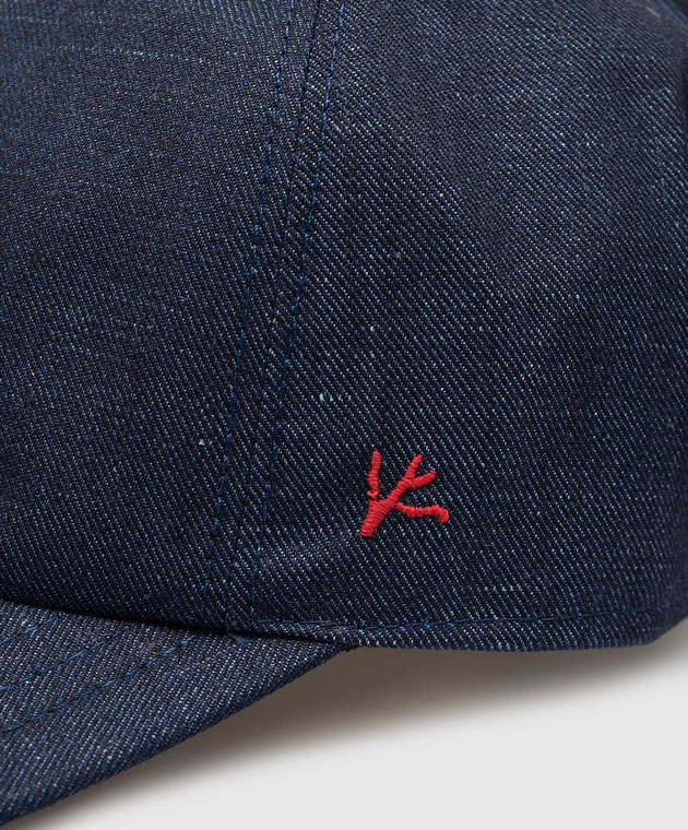ISAIA Blue wool, silk and linen cap with logo BRT00388070 изображение 3