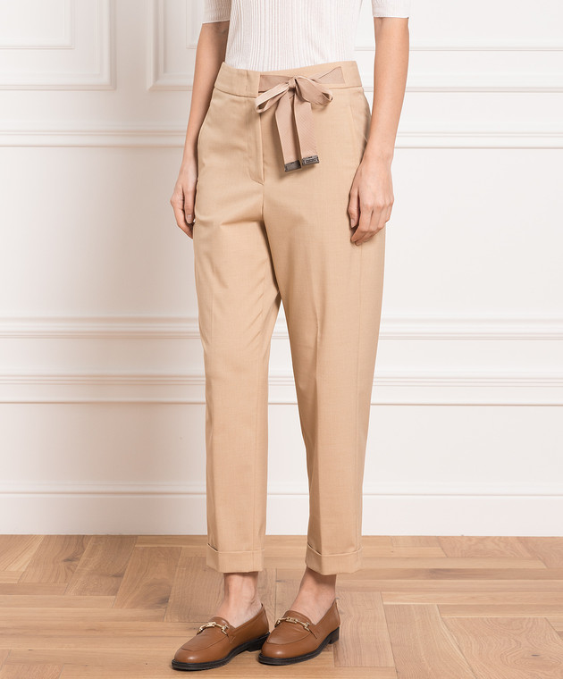 Peserico Brown pants with lapels P0456201941 изображение 3