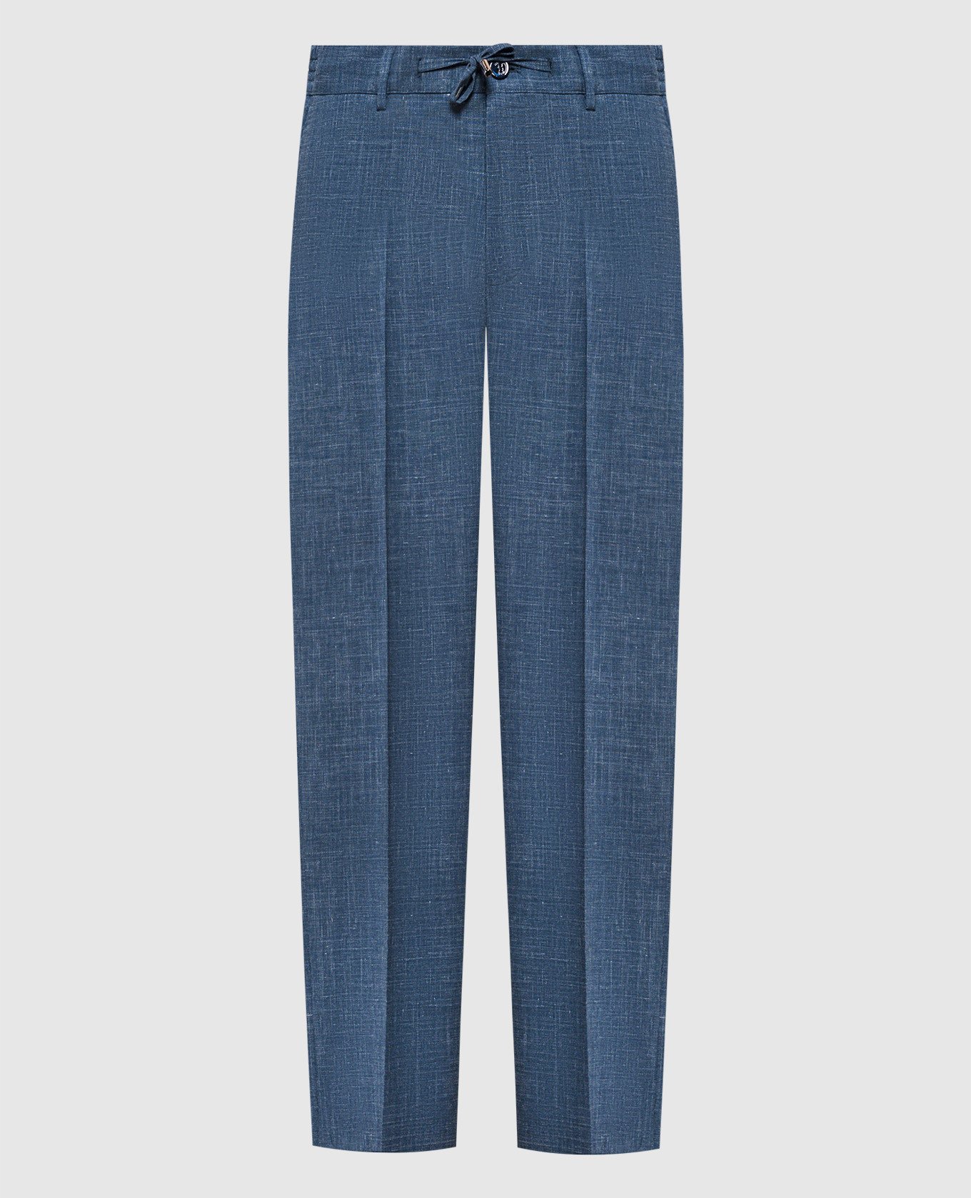 Blue pants made of wool and linen