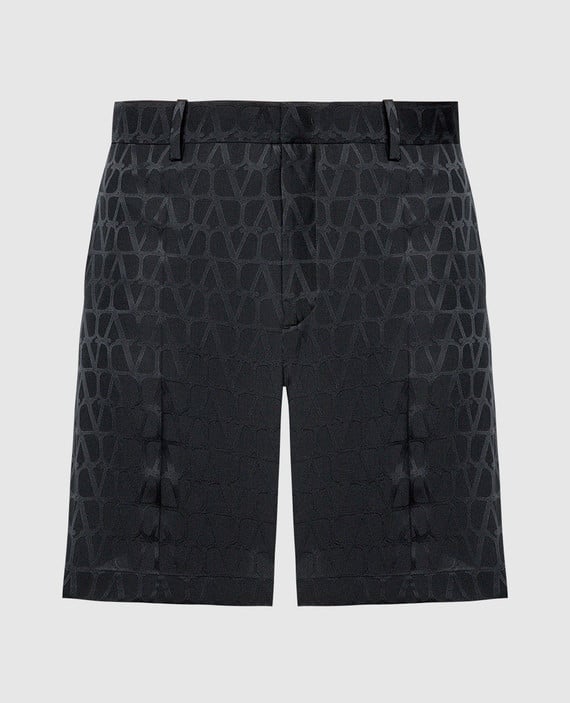 Black shorts in Toile Iconographe pattern