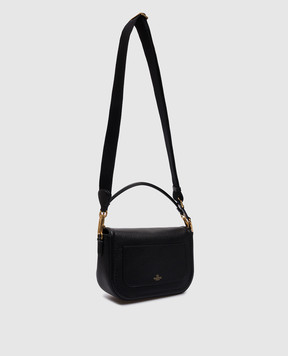 Valentino Черная кожаная сумка-мессенджер Alltime с металлическим логотипом VLogo Signature 4W2B0N20IMZ