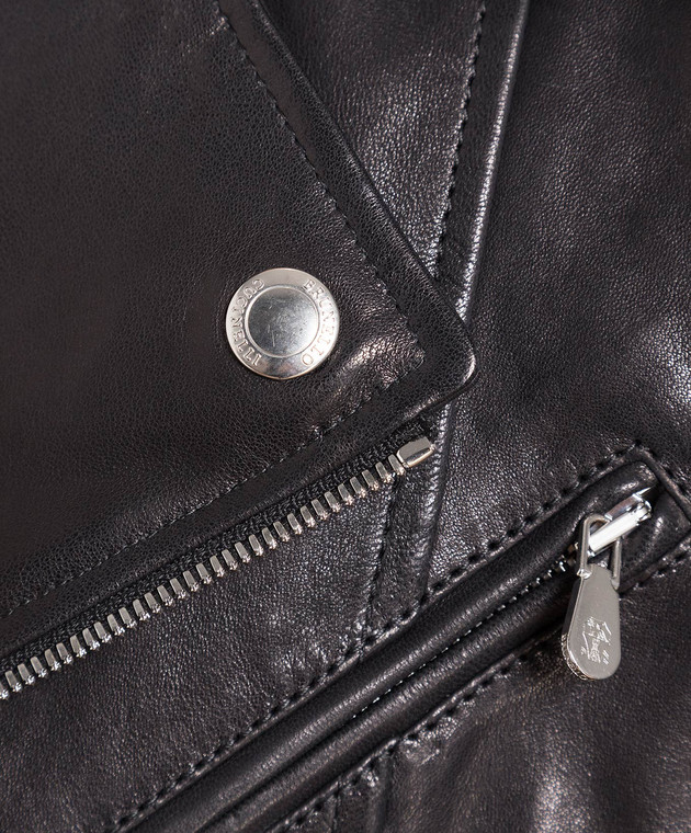 Brunello Cucinelli Black leather jacket MPDAN1868 изображение 5