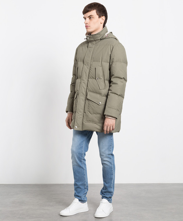 Brunello Cucinelli Пуховик кольору хакі MQ4201824 зображення 3