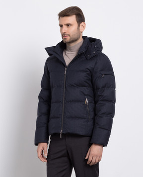 MooRER Синий пуховик из шерсти и кашемира BRETTLL