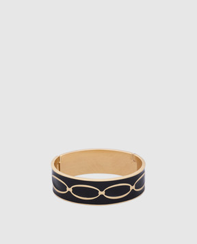 Francesca Bianchi Design Чорний браслет Knot з покриттям 24-каратним золотом 42A