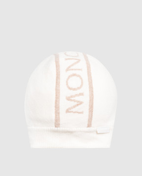 Moncler ENFANT Дитяча світло-бежева балаклава із вовни 3B00004M1242