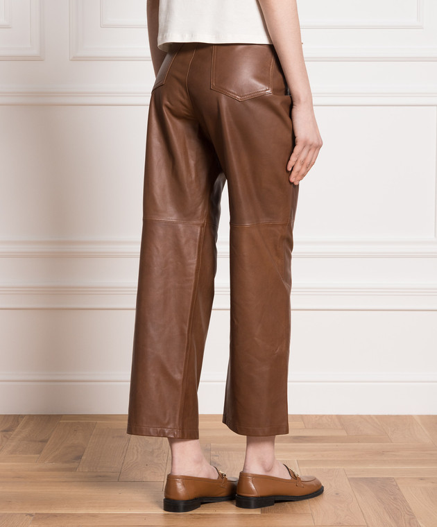 Max Mara ULLA brown leather pants ULLA изображение 4