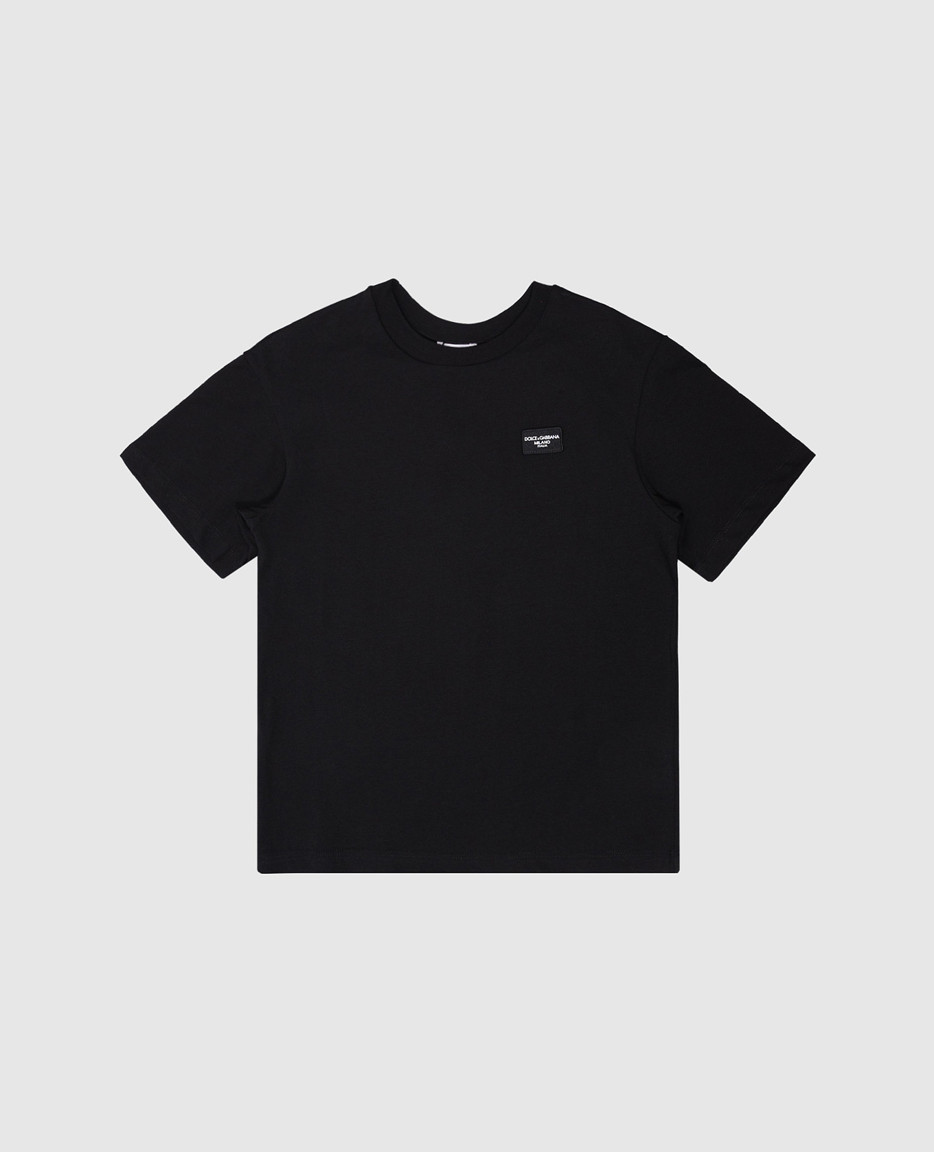 Children's black t-shirt with logo patch