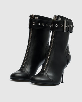 Alexander McQueen Черные кожаные ботильоны 757505WIDR3