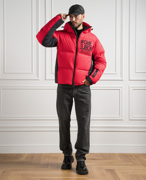 Moncler Grenoble Красный пуховик Pramint с логотипом 1A00021539X6