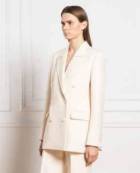 Gabriela Hearst Білий двобортний жакет Kees з вовни та шовку 4235574W132