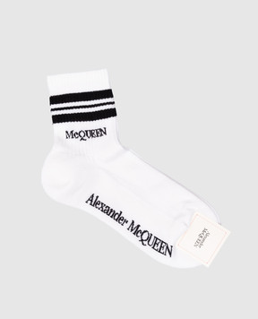 Alexander McQueen Белые носки с контрастным логотипом 7793653D17Q