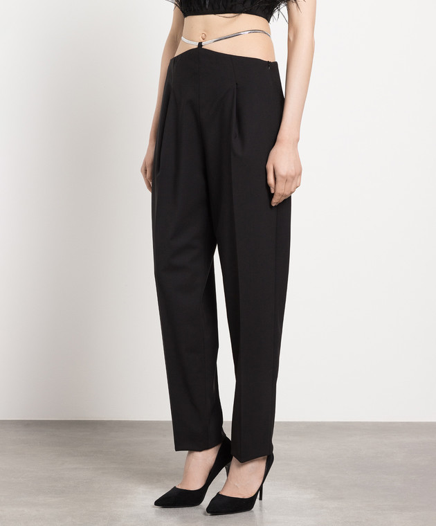 Dondup Black pants made of wool Blanca with a chain DP701WS0111DXXX image 3