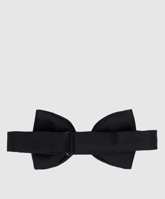 Stefano Ricci Children's black bow tie made of wool and silk YHN01HC4536 image 2