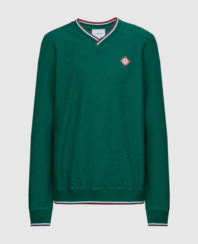 Casablanca Зелений пуловер у фактурний візерунок MF23JTP10301