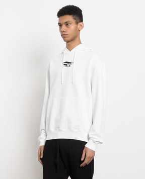 Off-White Біле худі з контрастним принтом Graffiti OMBB097S23FLE008