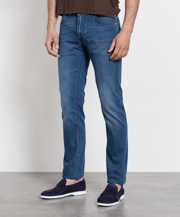 Stefano Ricci Світло-сині джинси з ефектом потертості MST21S20400042 зображення 3