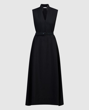 Brunello Cucinelli Черное платье макси с цепочкой мониль M0F79AEG63