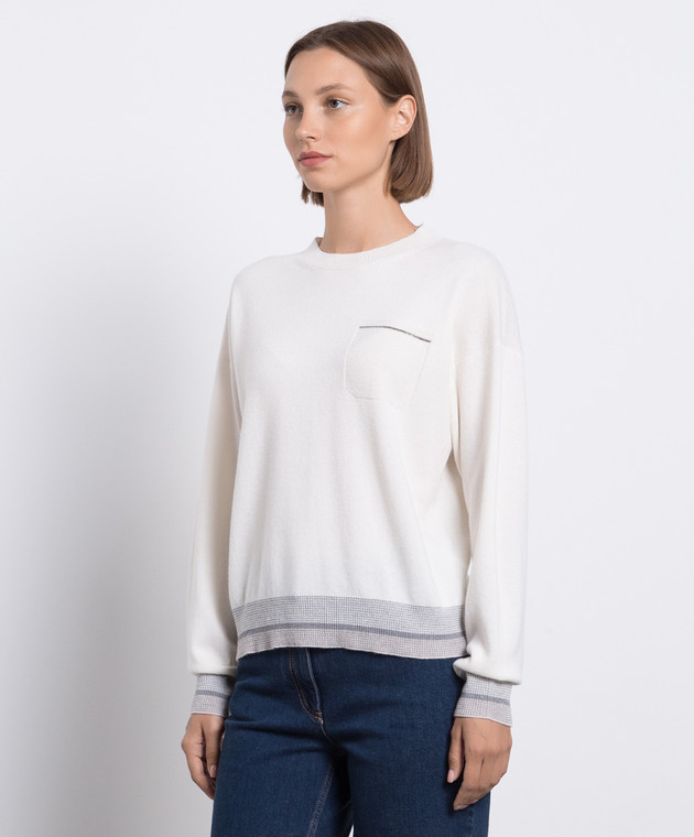 Peserico White wool, silk and cashmere jumper S99495F12K9018W image 3