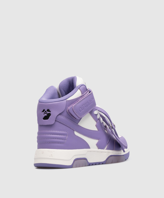 Off-White Out Of Office high top with logo in purple OWIA275S23LEA001 image 3