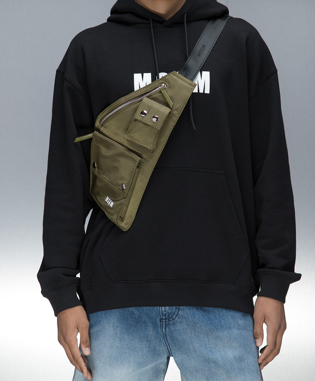 MSGM - Сумка-слинг цвета хаки 3640MZ97628 купить в Symbol