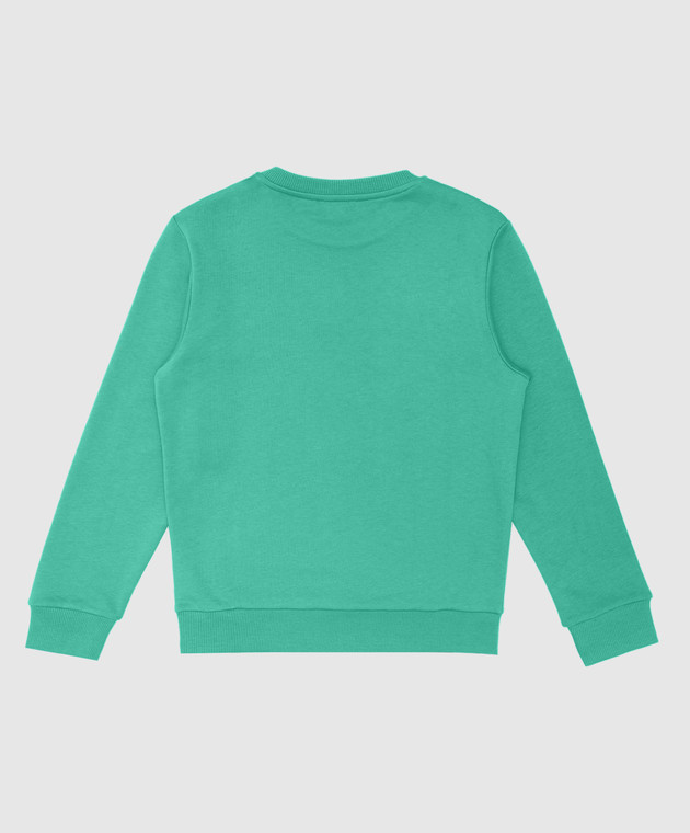 Balmain Children's green sweatshirt with a holographic logo BS4Q70Z0081410 image 2