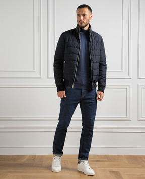 Cashmere&Whiskey Синий меланжевый джемпер из шерсти 97397