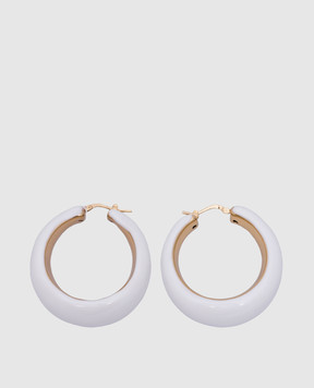 Francesca Bianchi Design Білі сережки-конго Colette з покриттям 24-каратним золотом 13S