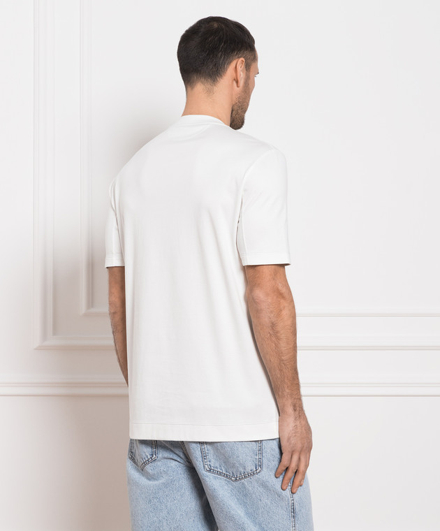 Brunello Cucinelli Біла футболка з принтом M0T718431 зображення 4