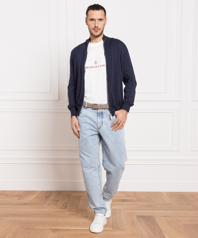 Brunello Cucinelli Біла футболка з принтом M0T718431 зображення 2