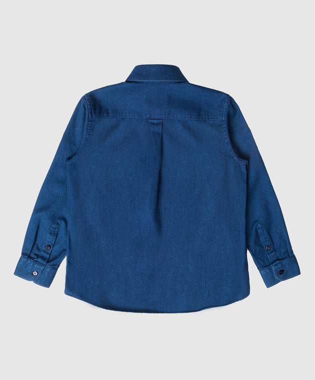 Stefano Ricci Дитяча синя сорочка з металевим логотипом YC003197EX1500 зображення 2