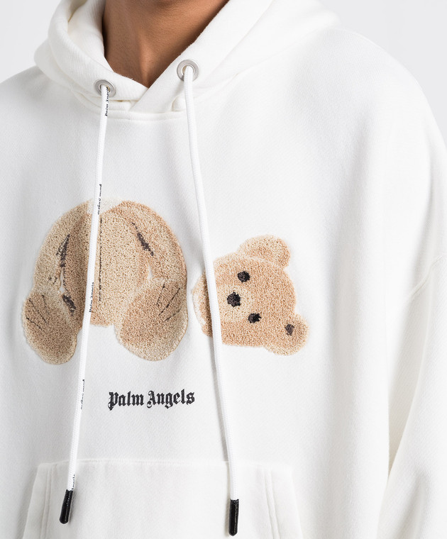Palm Angels Белое худи с вышивкой Медведь PMBB058C99FLE001 изображение 5