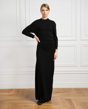Loro Piana Черное платье макси из кашемира FAN2222