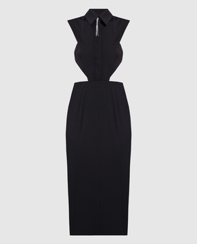 Materiel Черное платье с фигурными вырезами MPF23N1791DRBK