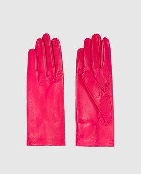 Sermoneta Gloves Рожеві шкіряні рукавички 305A