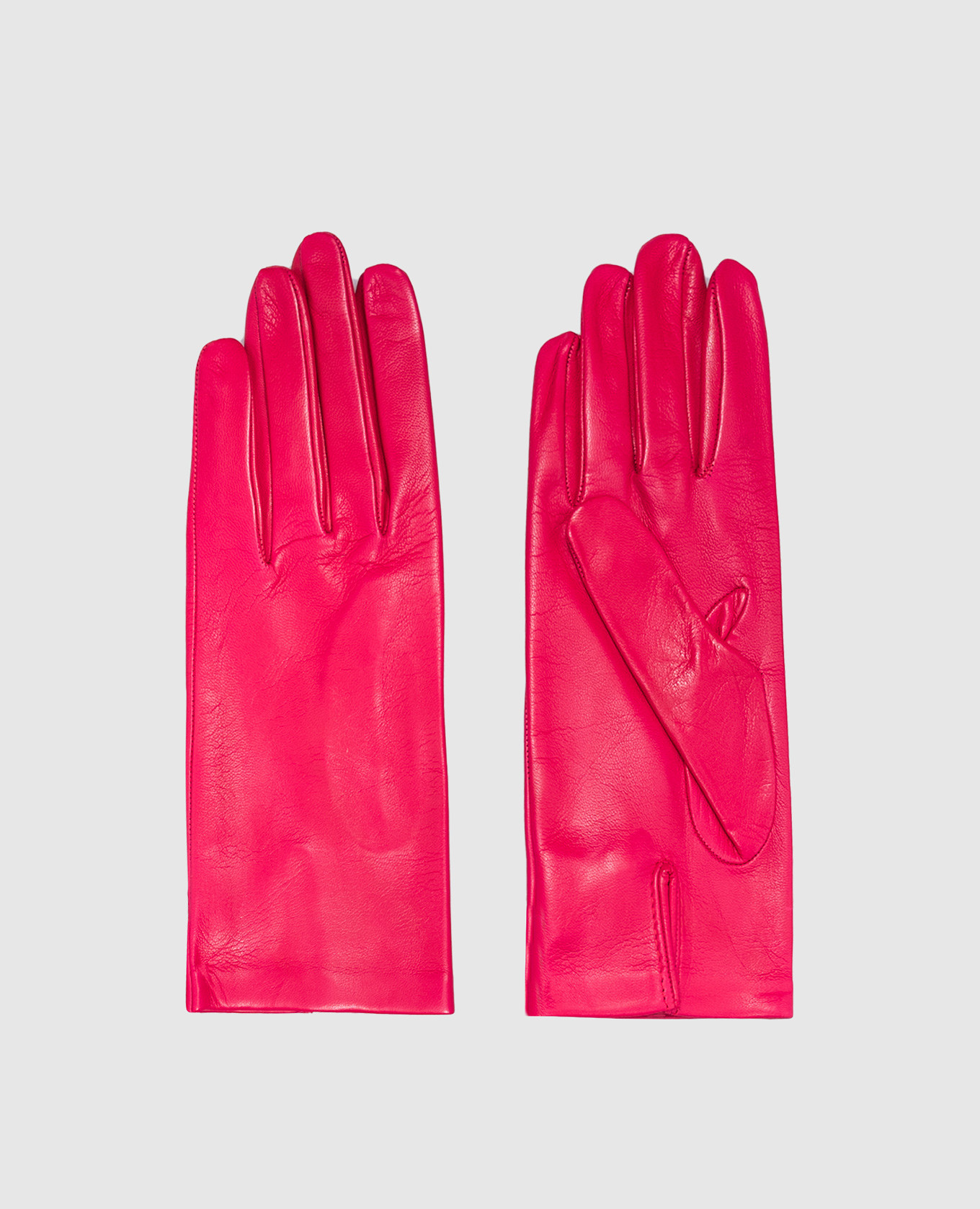 Pink leather gloves