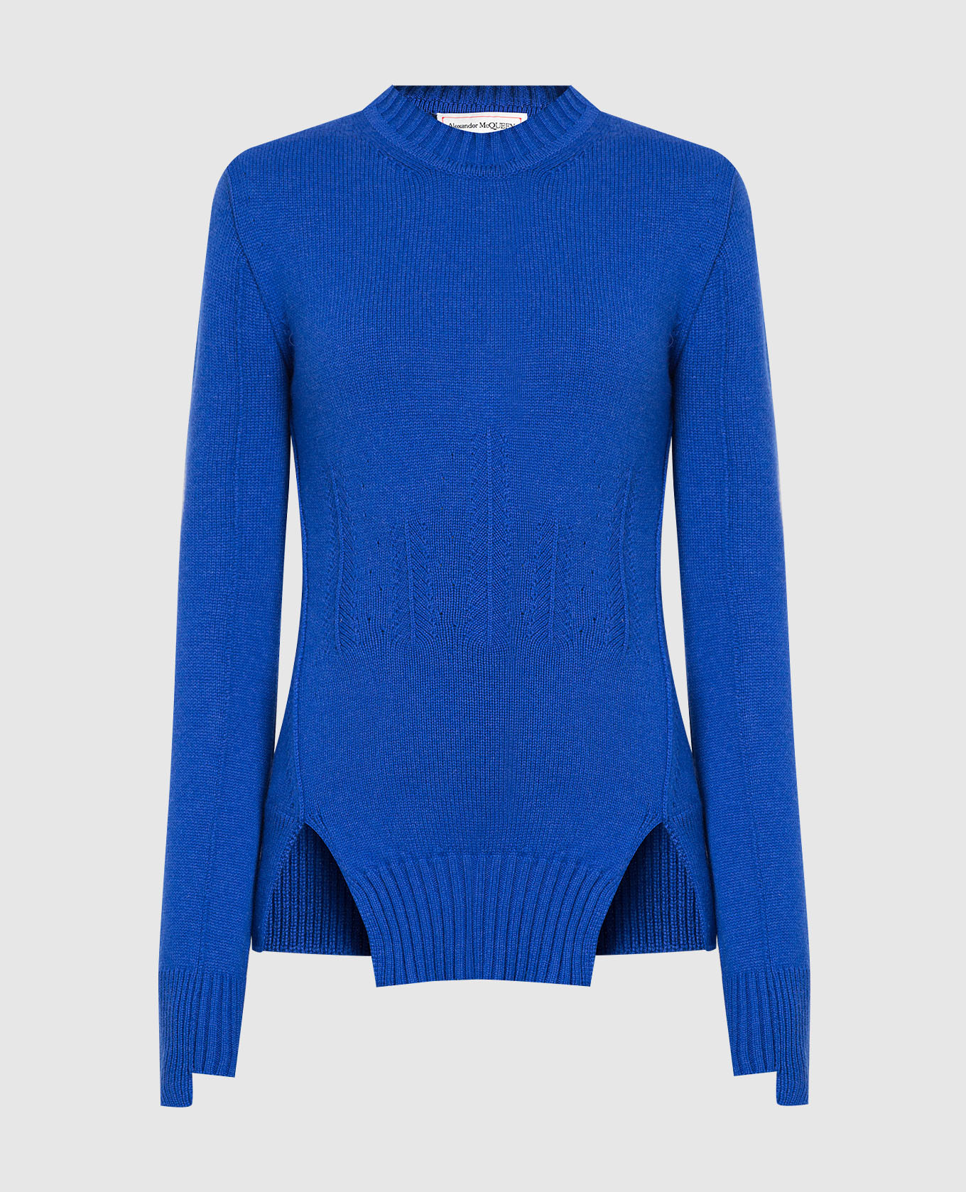 Blue textured cashmere jumper