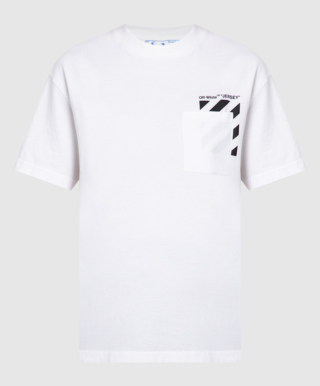 Off-White Біла футболка з принтом логотипу OWAA102C99JER001