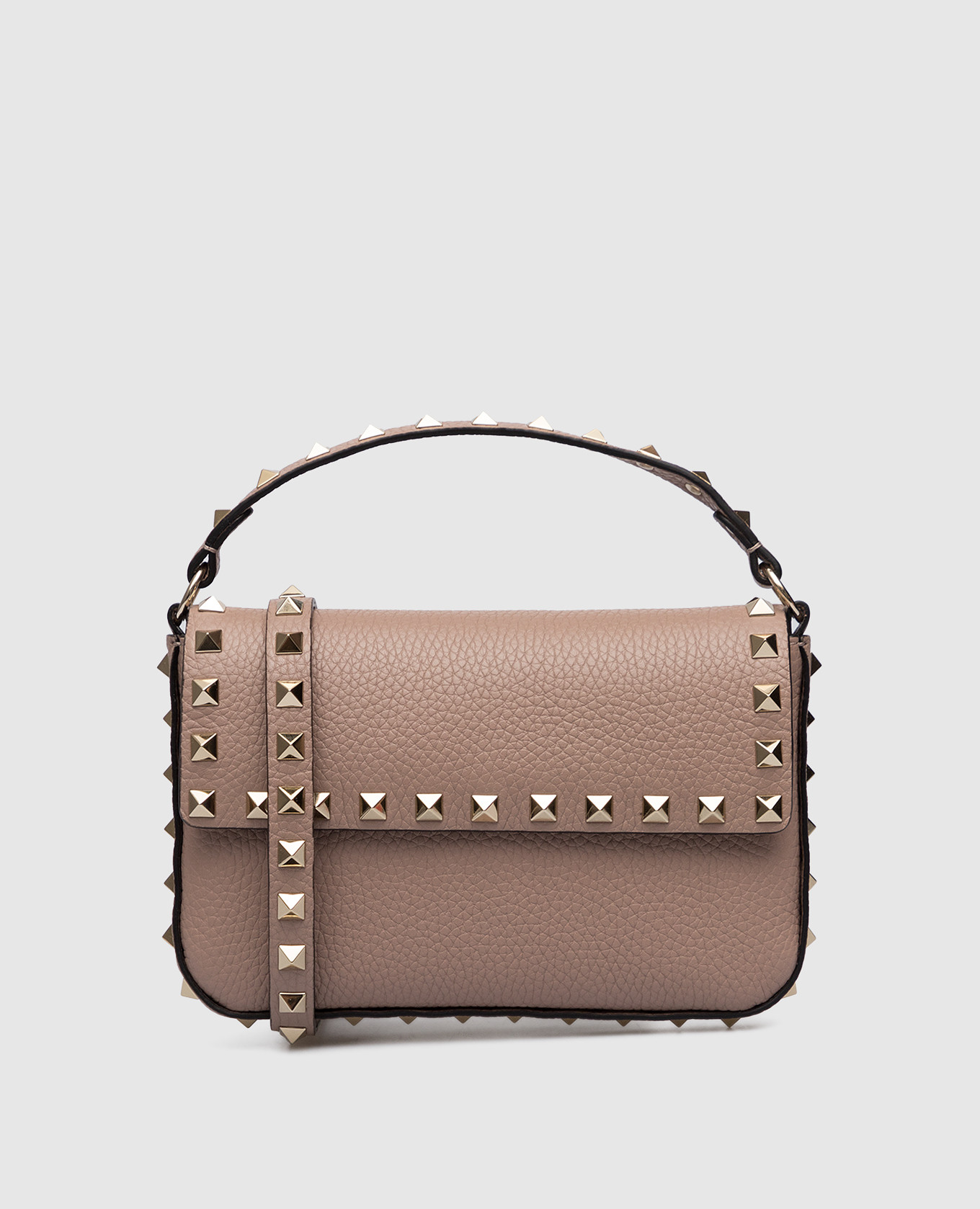 

Бежевая кожаная сумка-мессенджер Rockstud, Бежевый, Сумки-мессенджеры