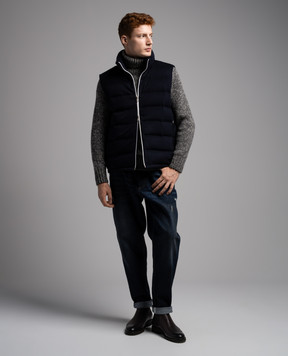 Brunello Cucinelli Серый меланжевый свитер из кашемира с фактурным узором M22300303