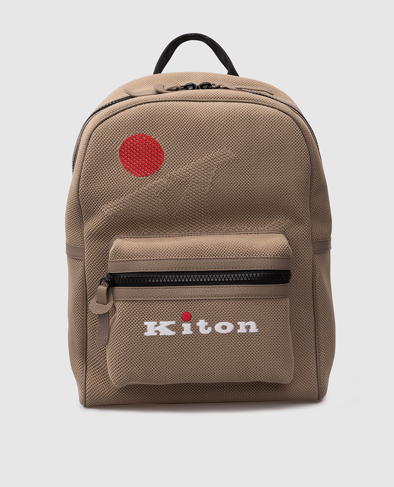 Бежевый рюкзак с вышивкой логотипа