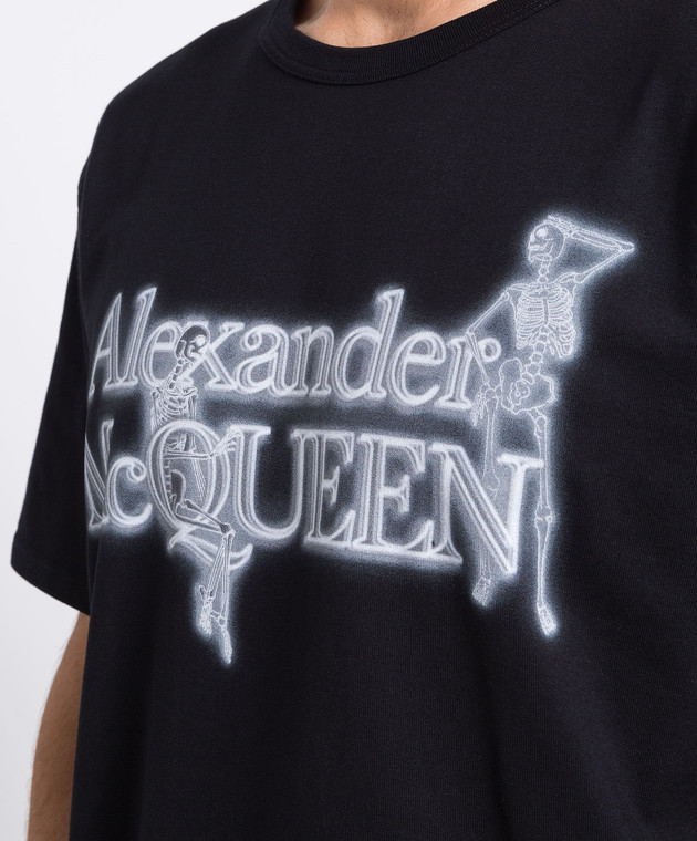 Alexander McQueen Black t-shirt with Skull logo print 750656QVZ07 image 5