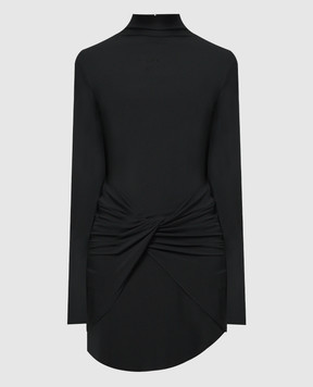 Off-White Чорна сукня міні асиметричного крою з логотипом OWDB522S24FAB001