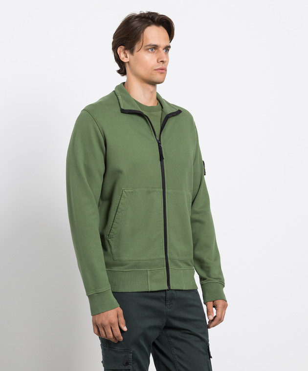 Stone Island Зеленая спортивная кофта с патчем логотипа MO771564320 изображение 3