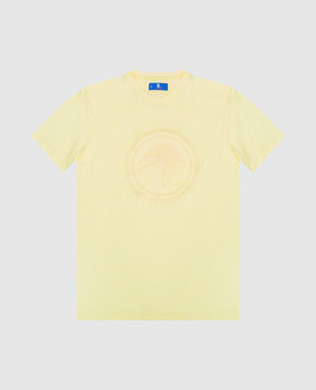 Stefano Ricci Детская желтая футболка с вышивкой логотипа YNH8400010803