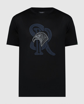 Stefano Ricci Черная футболка с монограммой логотипа MNH4102960TE0001