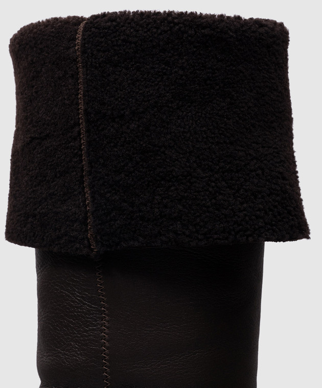 Giuseppe Zanotti Iwona brown leather boots with fur I380009 image 5